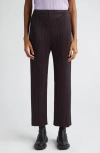 Issey Miyake Brown Straight Leg Pants In Brown