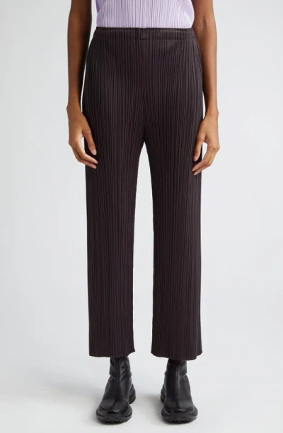 Issey Miyake Monthly Colours April Crop Wide Leg Trousers In Black Pepper