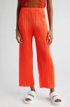 Issey Miyake Monthly Colors April Crop Wide Leg Pants In Habanero