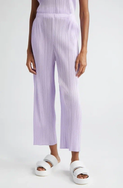Issey Miyake Monthly Colours April Crop Wide Leg Trousers In Purple Onion