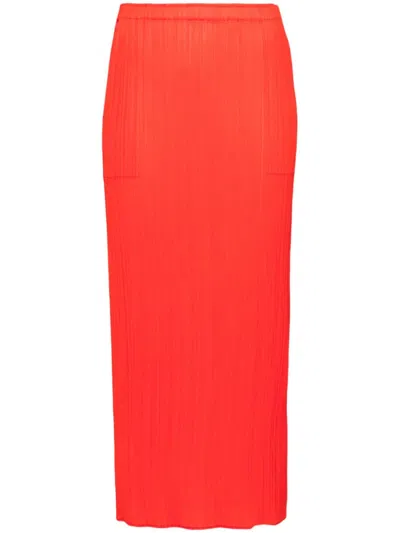 Issey Miyake Monthly Colors : April Midi Skirt In Orange