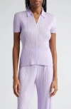 Issey Miyake Monthly Colors April Pleated Top In Purple Onion