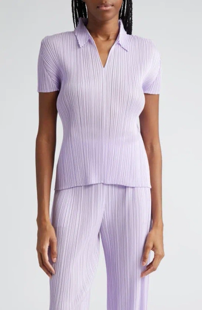 Issey Miyake Monthly Colors April Pleated Top In Purple Onion