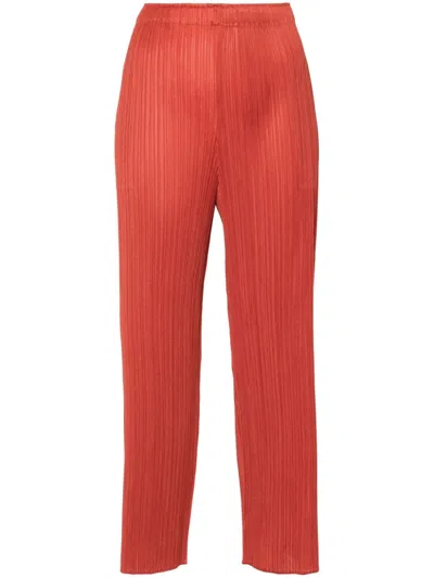 Issey Miyake Monthly Colors: April Straight-leg Trousers In Orange