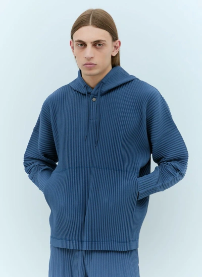 Issey Miyake Monthly Colors: December Hooded Sweatshirt In Blue