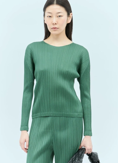 Issey Miyake Monthly Colors: December Top In Green