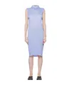 Issey Miyake Pleat-detail Maxi Pencil Dress In Blue