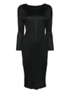 Issey Miyake Monthly Colors: November Midi Dress In Black