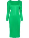 Issey Miyake Monthly Colors: February Midi Dress In Green
