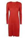 Issey Miyake Monthly Colors: February Midi Dress In Red