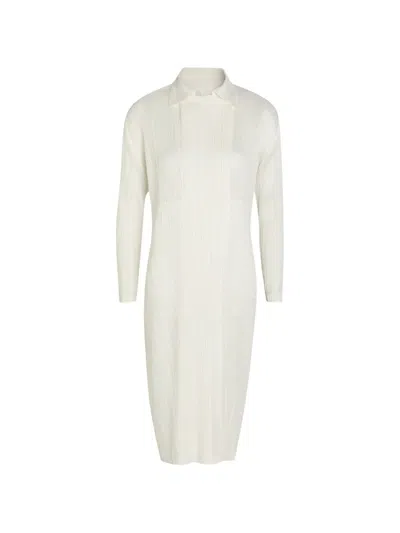 Issey Miyake Monthly Colors: February Pleated Coat In White