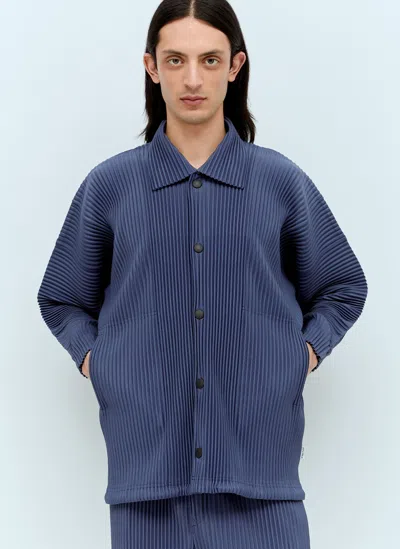Issey Miyake Monthly Colors: February Pleated Shirt In Blue