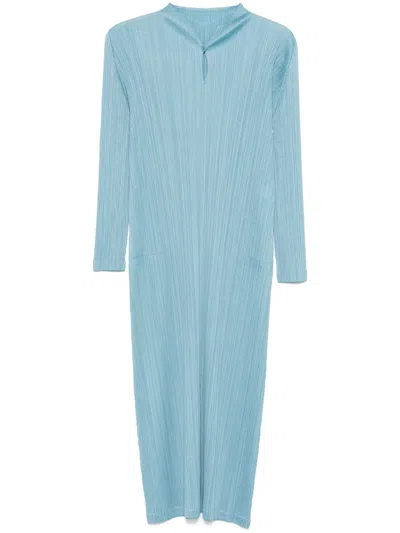 Issey Miyake Monthly Colors: January Midi Dress In Blue