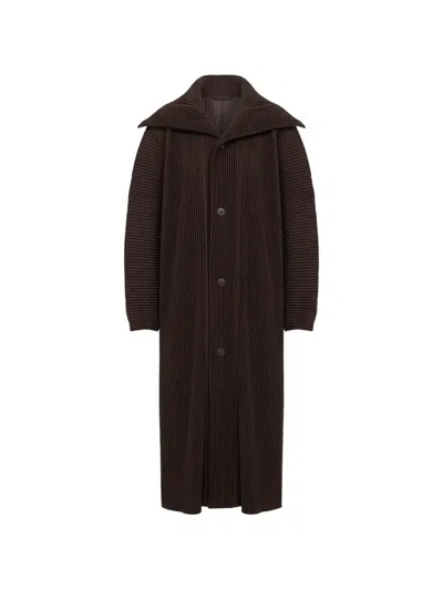 Issey Miyake Monthly Colors January Plissé-effect Coat In Blue