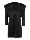 Issey Miyake Pleated Open-front Cardigan In Black