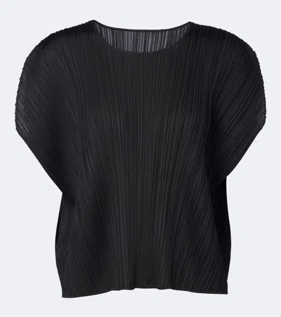 Issey Miyake Monthly Colors: July Pleated Top In Black