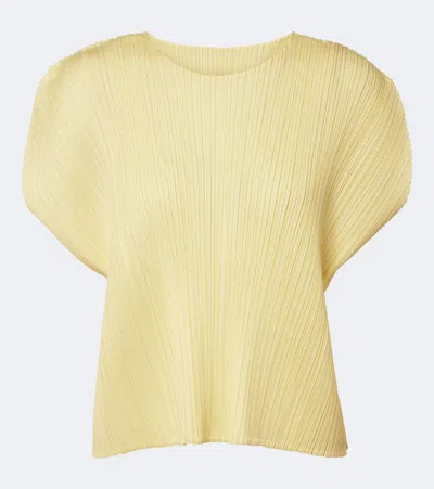 Issey Miyake Monthly Colors: July Pleated Top In Yellow