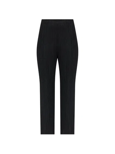 Issey Miyake Monthly Colors: July Pleated Trousers In Black