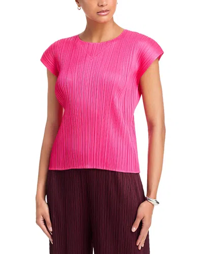 Issey Miyake Monthly Colors June Cap Sleeve Top In Pink