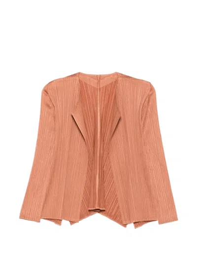 Issey Miyake Monthly Colors March Pleated Jacket In Orange