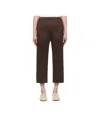 Issey Miyake Brown Straight Leg Pants In Dark Brown