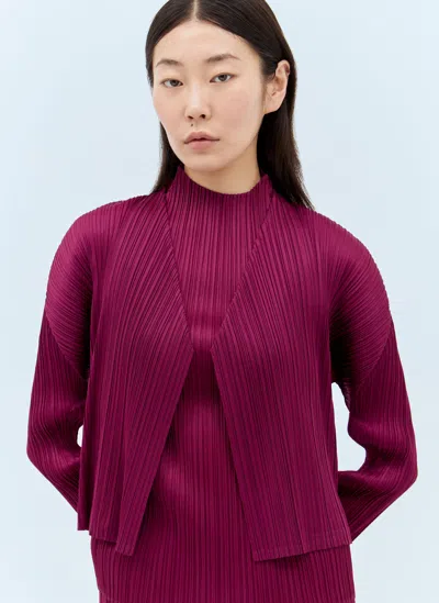 Issey Miyake Monthly Colors: May Cardigan In Burgundy