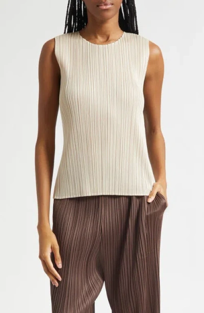 Issey Miyake Monthly Colors May Pleated Sleeveless Top In Neutral