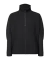 Issey Miyake Structured High-collar Black Casual Jacket With Textured Pleats In Black