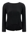 Issey Miyake Pleats Please  'monthly Colors: October' Blouse In Black