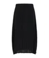 Issey Miyake October Midi Skirt Elastic Waistband In Black