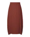 Issey Miyake Pleats Please  Monthly Colors October Pleated Midi Skirt In Brown