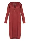 Issey Miyake Monthly Colors: October Pleated-button Coat In Red