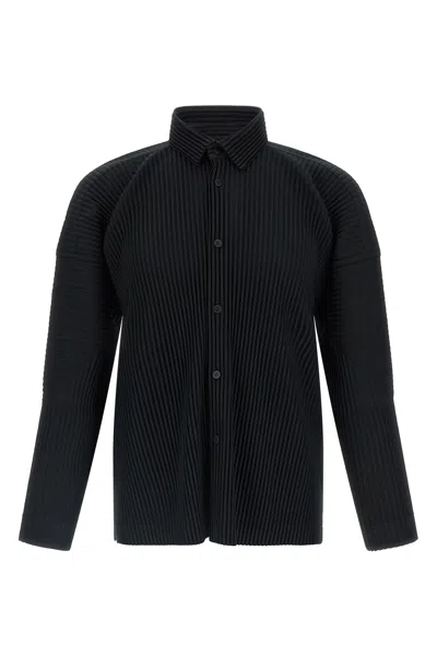 Issey Miyake October Collection Long Sleeve Shirt In Black