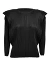 Issey Miyake Womens Black September Long-sleeve Knitted Top In Black