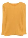 Issey Miyake Monthly Colors : September Pleated Long-sleeve Blouse In Yellow