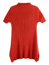Issey Miyake Pleated Midi Dresses In Red