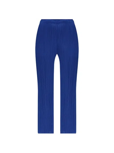 Issey Miyake Monthly Pleated Trousers In Blue