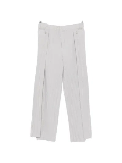 Issey Miyake Motion Blur Pleated Trousers In Gray
