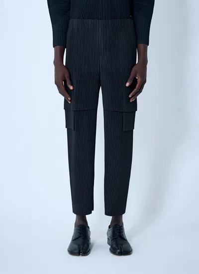 Issey Miyake Multi-pocket Pleated Pants In Gray