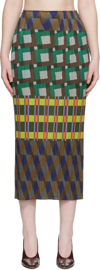 Issey Miyake Multicolor Harmony Maxi Skirt