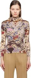 Issey Miyake Multicolor Interplanetary Top In 42 Greige