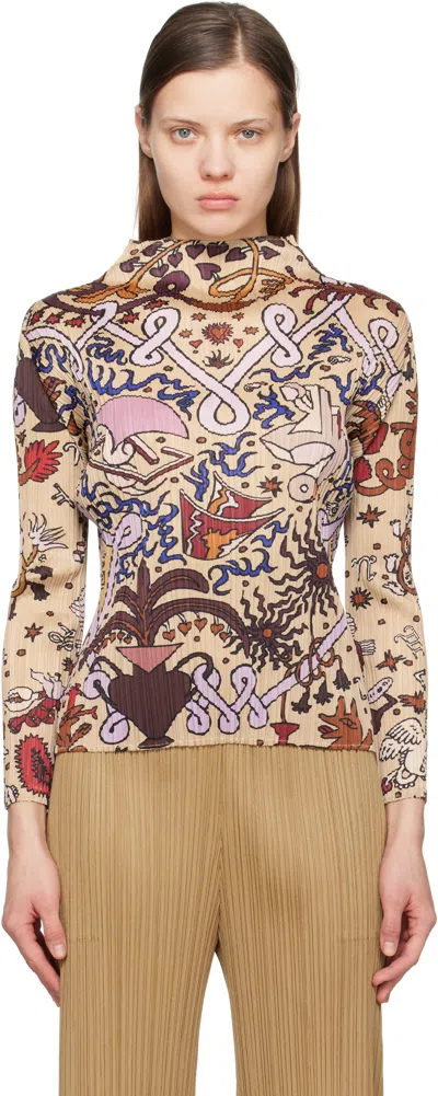 Issey Miyake Multicolor Interplanetary Top In 42 Greige