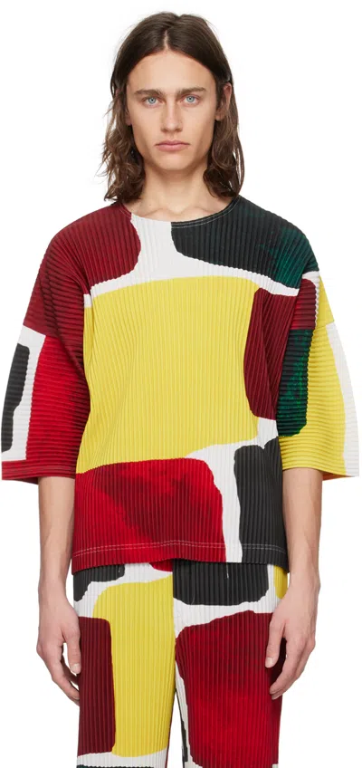 Issey Miyake Multicolor Landscape T-shirt In 24-red