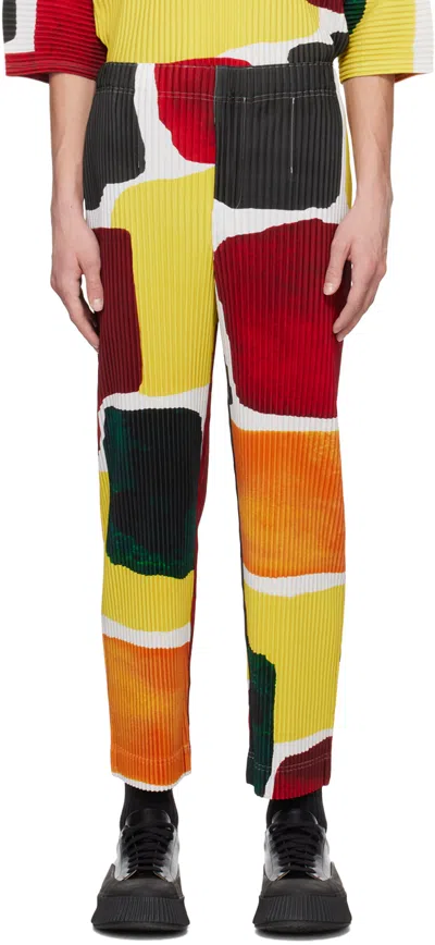 Issey Miyake Multicolor Landscape Trousers In 24-red