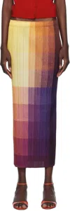 Issey Miyake Multicolor Photon Midi Skirt In 52 Yellow
