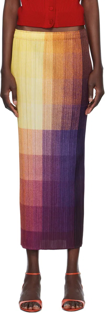 Issey Miyake Multicolor Photon Midi Skirt In 52 Yellow