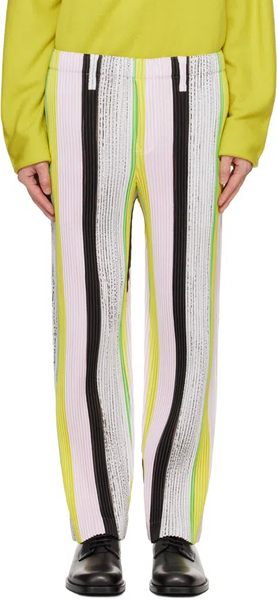 Issey Miyake Multicolor Ronan Bouroullec Edition Rb_stripes 1 Trousers In 09-black X Pink