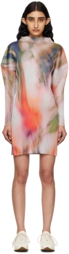 Issey Miyake Multicolor Turnip & Spinach Minidress In 20 Turnip