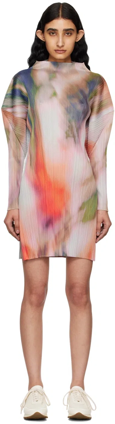 Issey Miyake Multicolor Turnip & Spinach Minidress In 20 Turnip