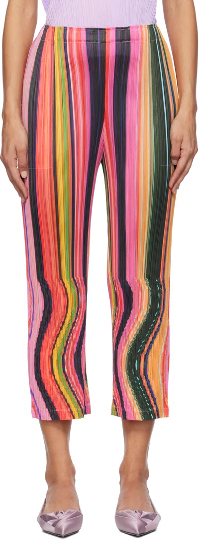 Issey Miyake Multicolor Warp Trousers In 22 Pink